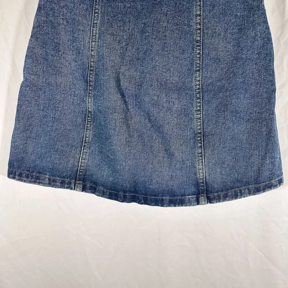 Urban Outfitters Jean Skirt Women's XS Medium Wash Snap Button Front - Picture 9 of 9